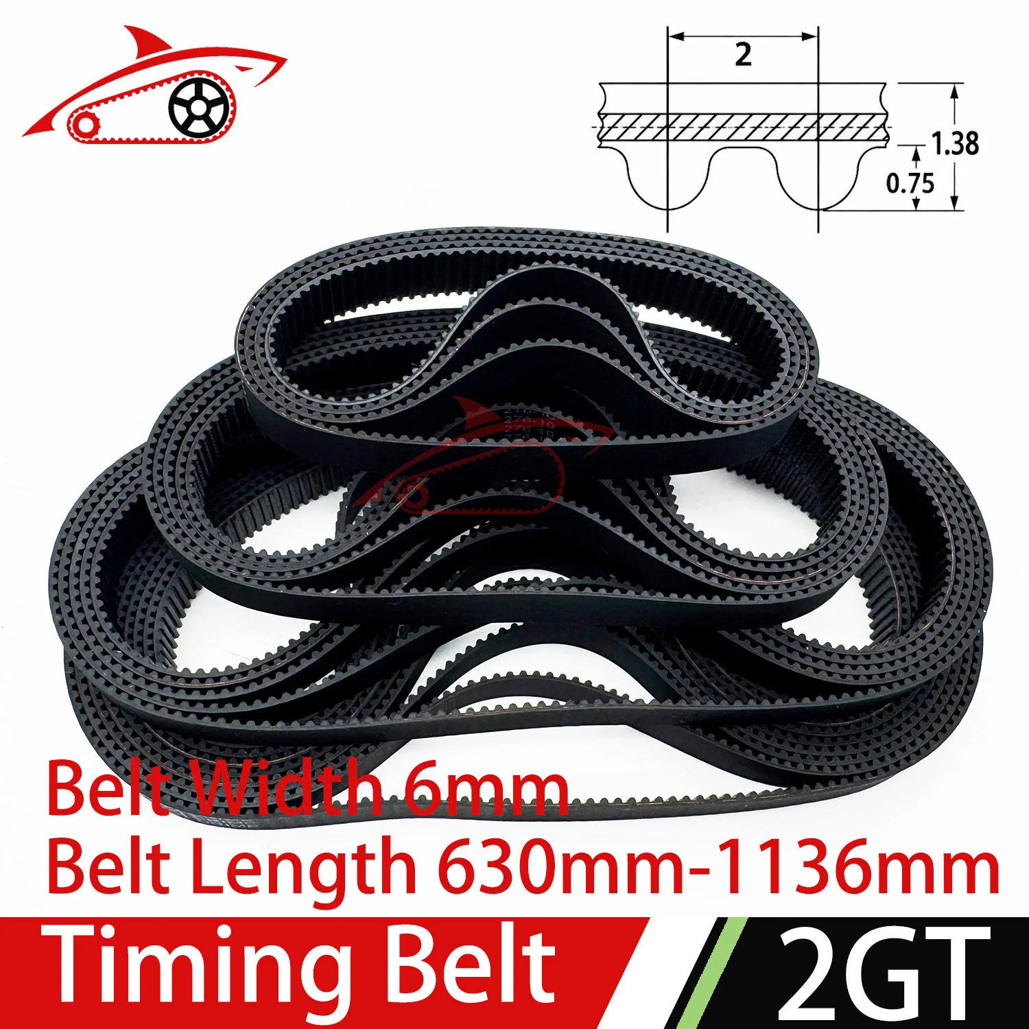 Gt2 Pulley - 2GT Rubber Closed Loop Timing Belt