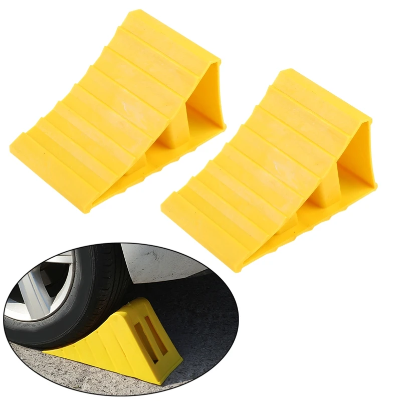 

U90C 2Pcs Car Wheel Chock High Strength Car Tyre Stopper Auto Wheel Stop Slider Block for TRIANGLE Support Pad