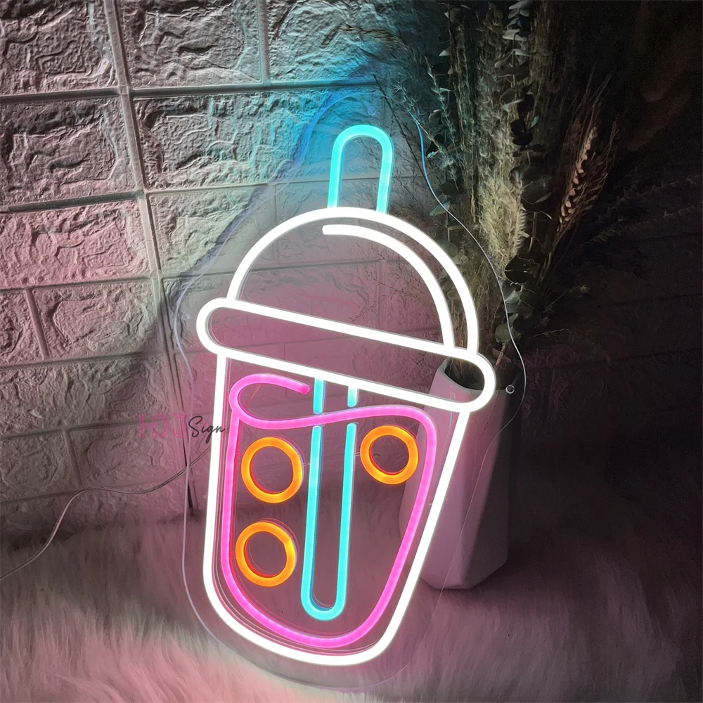 Led Neon Sign Boba Milk Tea Shop Neon Led Sign Lights Pantry Room Decoration Wall Hanging Neon Night Lamps For Cafe Restaurant