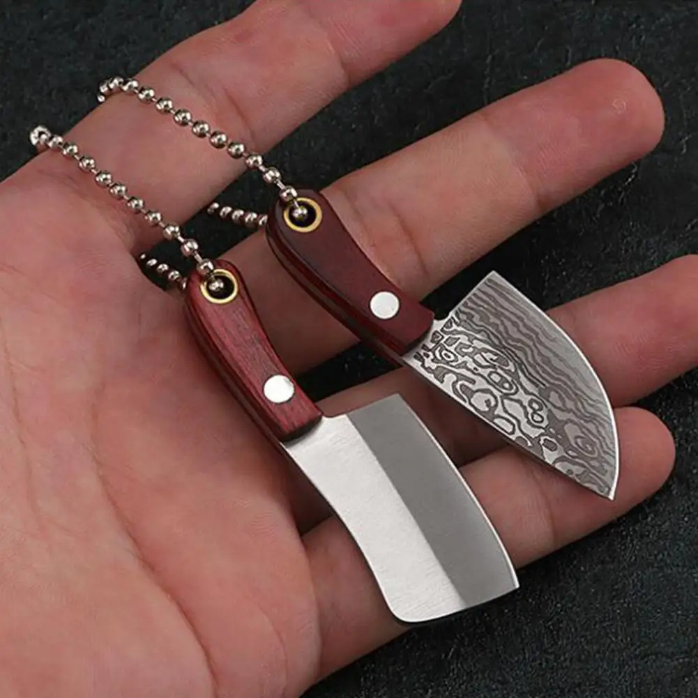 Mini Cutter With Sheath Lucky Character Chrome Steel Keychain Key Holder Decoration Outdoor Mini Portable Knife Keychain Gift