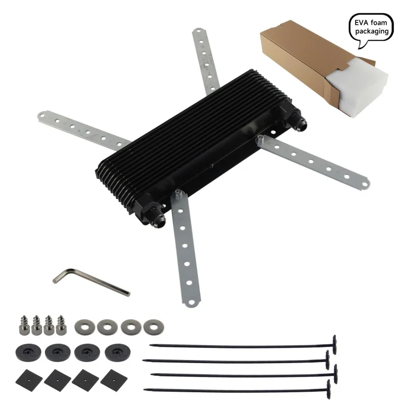 

Universal 12 Row Transmission Oil Cooler Beetle Karmann Ghia Type 3 Engine M22*1.5 to AN6/AN8/AN10/AN12 Aluminum