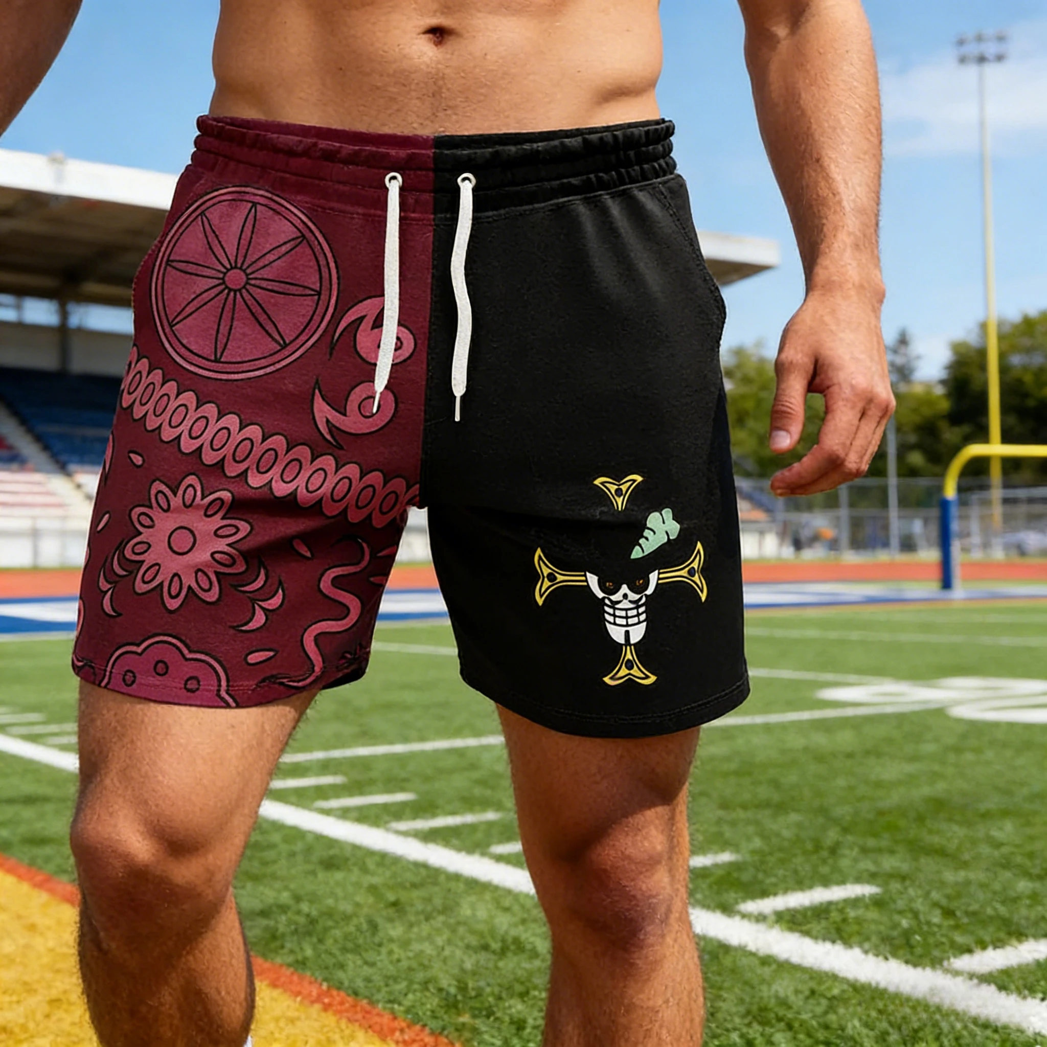 

2026 Bandai Dracule Mihawk Shorts Men ONE PIECE Shorts Summer Beach Trunks Japanese Cosplay Bathing Suit Kid Short Casual Y2k