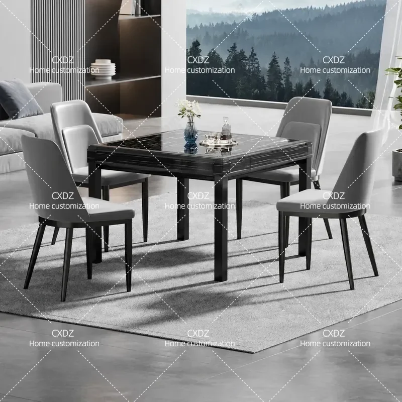 Automatic Mahjong Table Dual Purpose Dining Table Household Electric Mahjong Machine with Wind Series Design