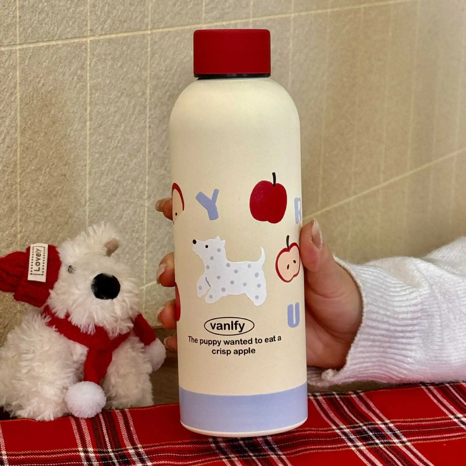 زجاجة مياه معزولة من الفولاذ المقاوم للصدأ سعة 500 مل، قارورة ترمس محمولة ذات سعة كبيرة، كوب عيد الميلاد الصغير للفم، موديل Xinghao #4