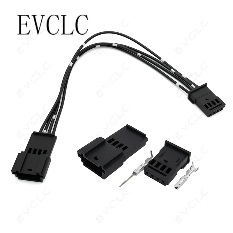 1 Set Car 4-Pin Waterproof Wiring Harness Connector 0-1452576-9/968813-9C for Tweeter Ambient Light Male Female Socket Plug