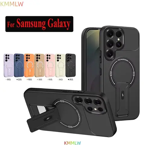 Case for For Samsung Galaxy S24 S25 S26 Plus S22 S23 Ultra S25Edge S24FE S25FE Matte Armor Kickstand Holder Back Cover Fundas