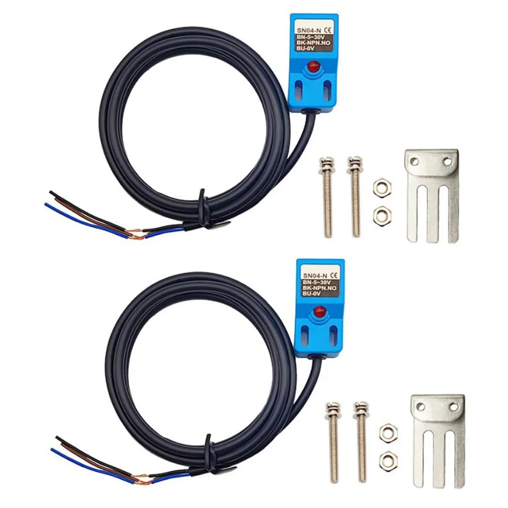 

Inductive proximity sensor switches 2 sets SN04N NPN NO with 4mm sensing distance and ABS probe for machine tools