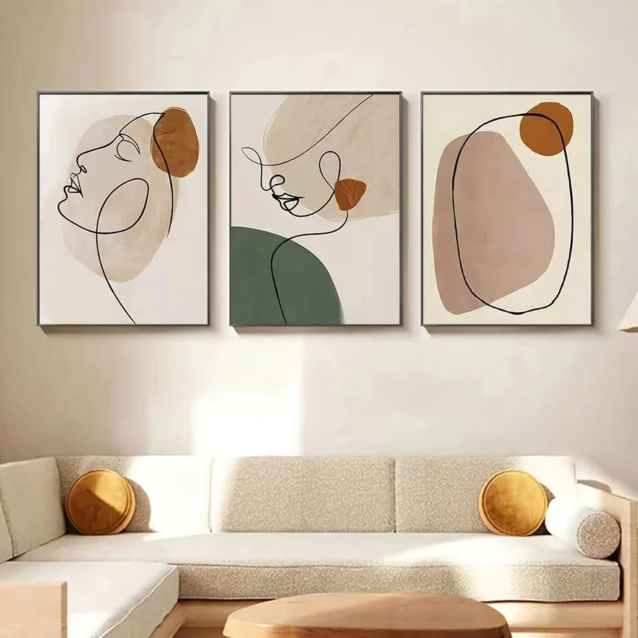 Abstract Geometric Matisse Face Line Art Wall Posters Canvas Painting Print Picture Modern Living Room Interior Home Decoration