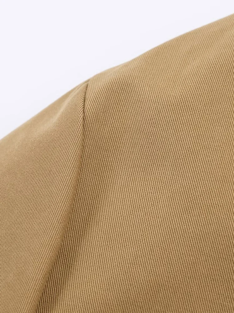 سترة نسائية جديدة على الطراز الأوروبي متعددة الاستخدامات وخصر قابل للتعديل وأكمام طويلة #5