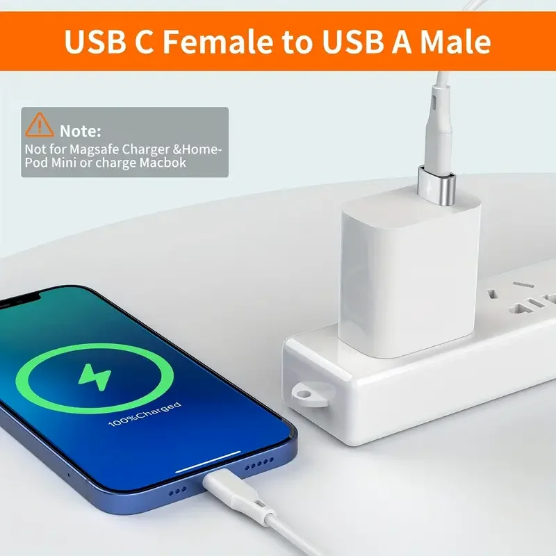 OTG USB-USB C 어댑터, 내구성 금속 빌드 범용 호환성, 아이폰, 아이패드, 삼성 S23, 아이워치, 에어팟 포함, 5 개