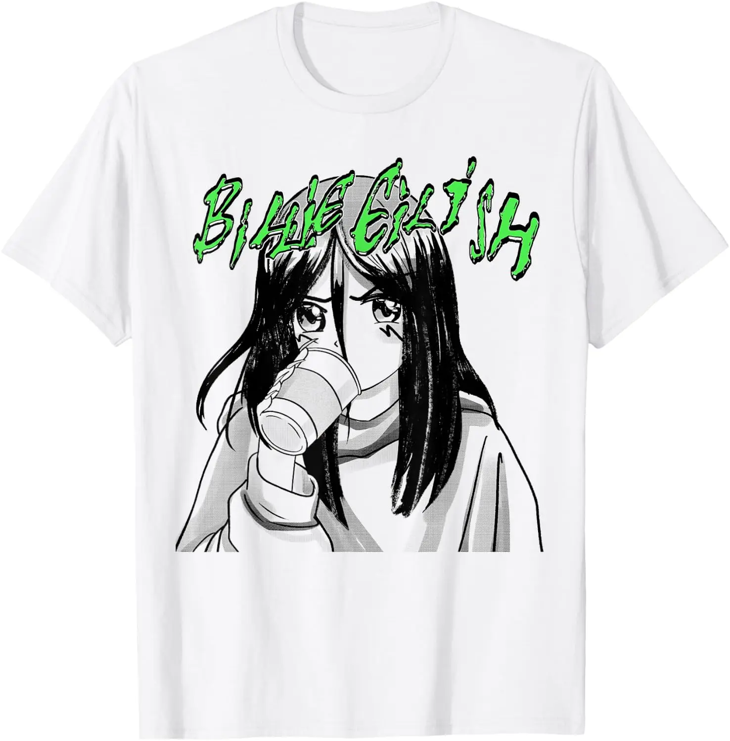 Official Billie Eilish Coffee Animated T-Shirt Small