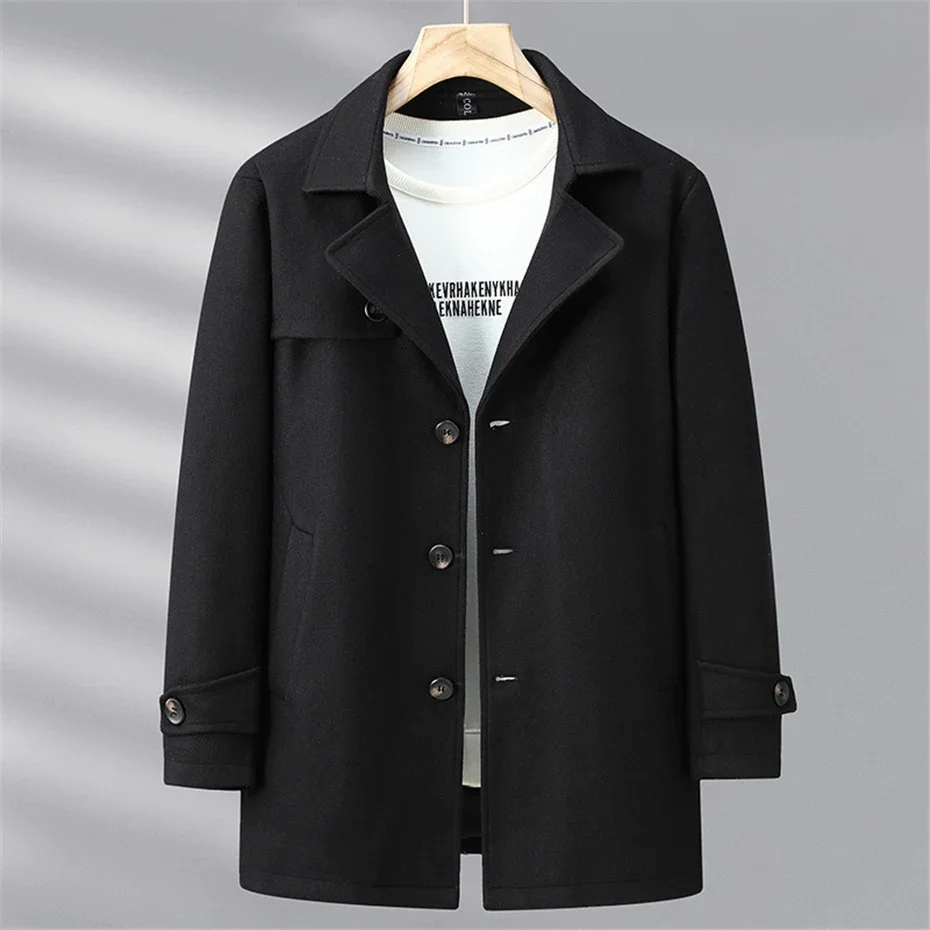 Veste en laine hommes grande taille 12XL couleur unie vestes manteaux en laine mâle automne hiver lo