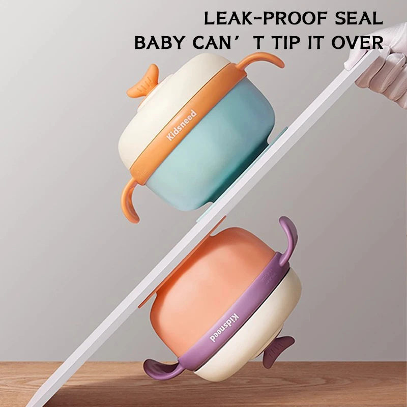 

Baby Feeding Bowl Stainless Steel Insulation Bowl Spoon Set Children Tableware Cartoon Printed Children Food Bowl BPA Free