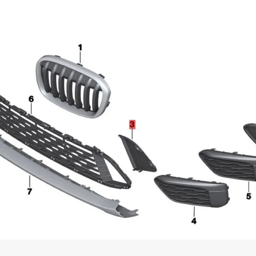 Front bumper lower grille cover plate For BMW X1 F48 F49 2016-2022