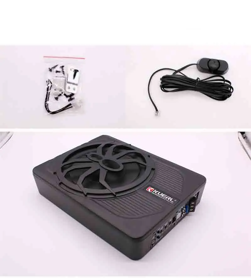 Car Mounted 12V 10 Inch 800W Linear Control with Power Amplifier, Active Stereo, Car Ultra-thin Subwoofer Under the S