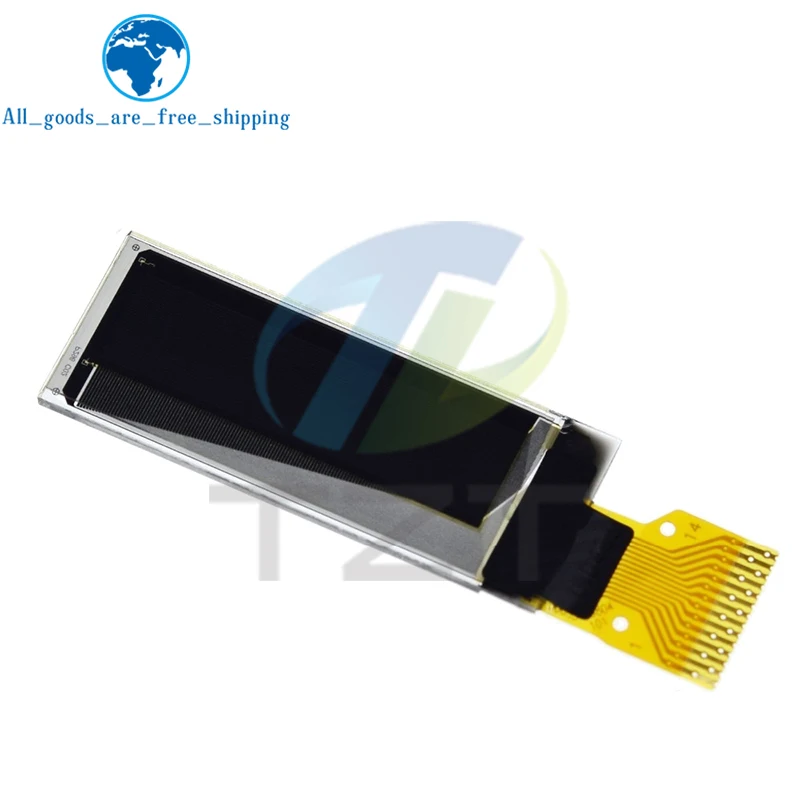 TZT-Módulo OLED de 0,91 pulgadas, módulo de pantalla LED LCD OLED de 0,91 pulgadas, comunicación IIC para Arduino ROHS, Blanco/azul, 128x32