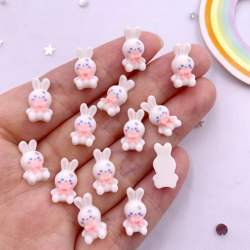 50Pcs Resin Colorful Mini Rabbit Flatback Stone Scrapbook Wedding Applique Decor Craft DIY Nail Art Jewelry Supplies Accessories