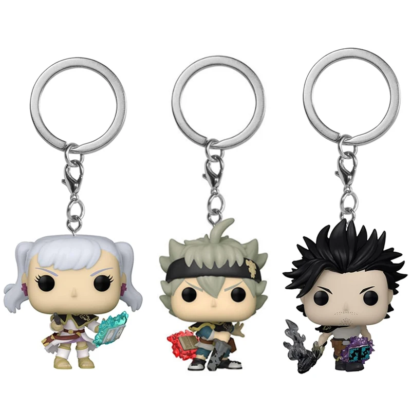 Anime Black Clover Noell Silva Yami Sukehiro Pocket Keychain Vinyl Figure Toys