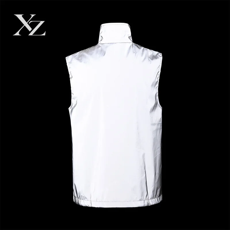 Opening Sale |Men's Reflective High Visibility Vest Sleeveless Windproof Zipper Jacket for Hip-hop Streetwear Dancing Glowing Cl