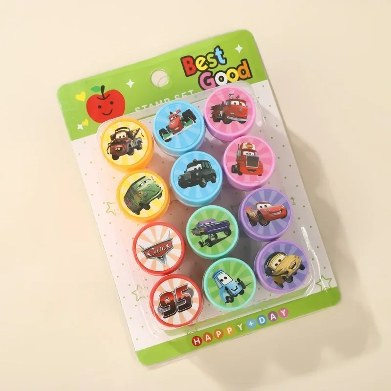 Anime Dsn Cars 12 Picture Set Cute Seals Reward Stickers for Kindergarten Students Small Gifts