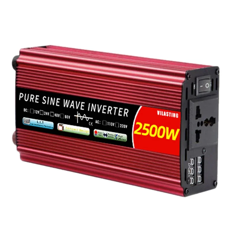 Micro inverter 12v/24v 110v/220v Pure Sine Wave 5000w 4000W 3000W 2000W DC To AC 50/60HZ Smart LCD Display Power boost converter