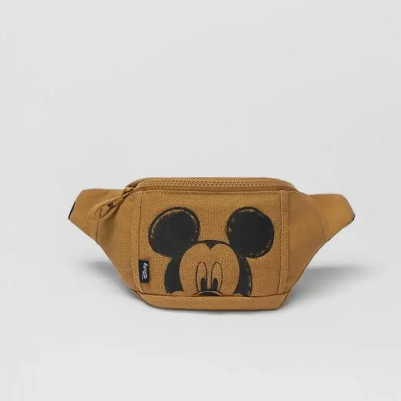 Disney Mickey Children\'s Waist Packs Fashion Brown Catoon Boys Waist Bag Crossbody Chest Bags Trendy Brand Kids Crossbody Bag