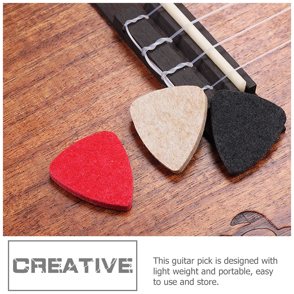 

3 Pcs Wool Felt Guitar Picks Lightweight Portable Practical Thumb Playing Practice for Guitarists Folk Small Plectrums Safe Easy