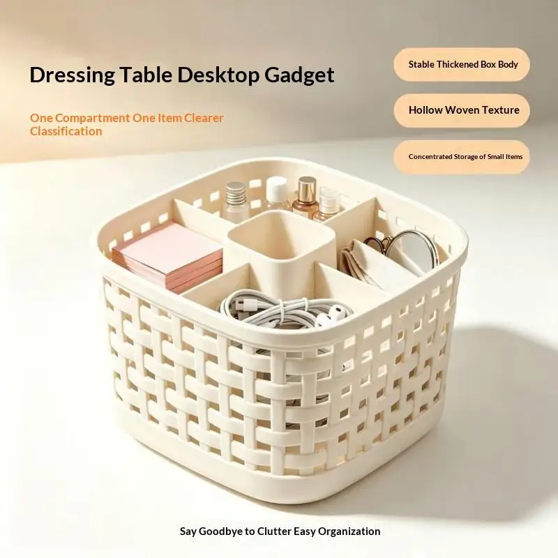 5-compartment Open-top Desktop Organizer,Cosmetics Storage Box,Five-compartment Pen Holder,Multi-functional Pencil Storage Box