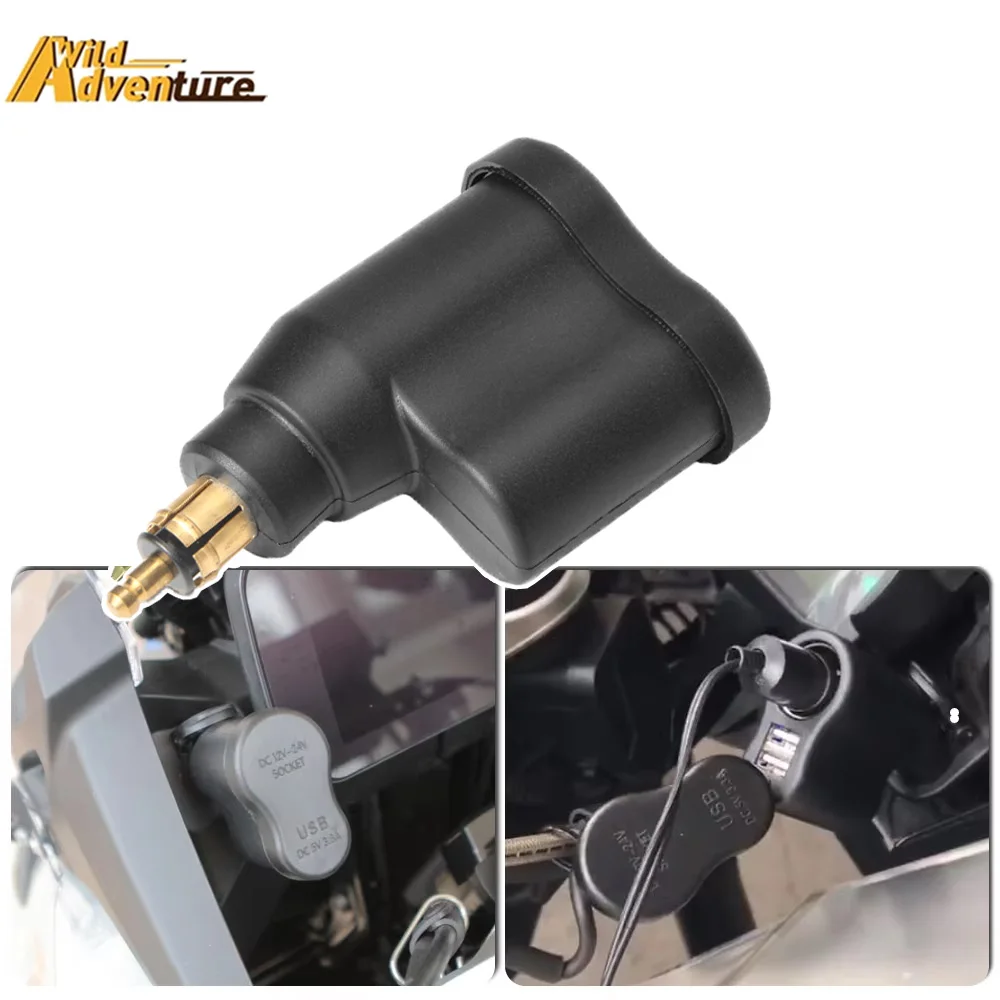 Motorcycle Charger Power Adapter For BMW R1200GS R1250GS F850GS F800GS R1200rt For Ducati Dual USB Port Plug Socket Tiger 800