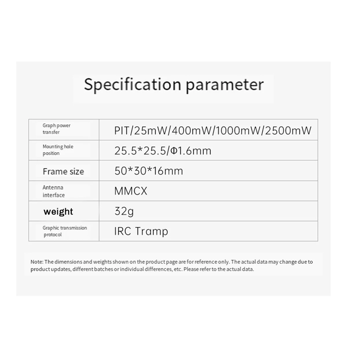 

Whoop 4,9G 2,5 W VTX Встроенный микрофон с интерфейсом MMCX 25,5x25,5 мм Монтажный рисунок для FPV частей