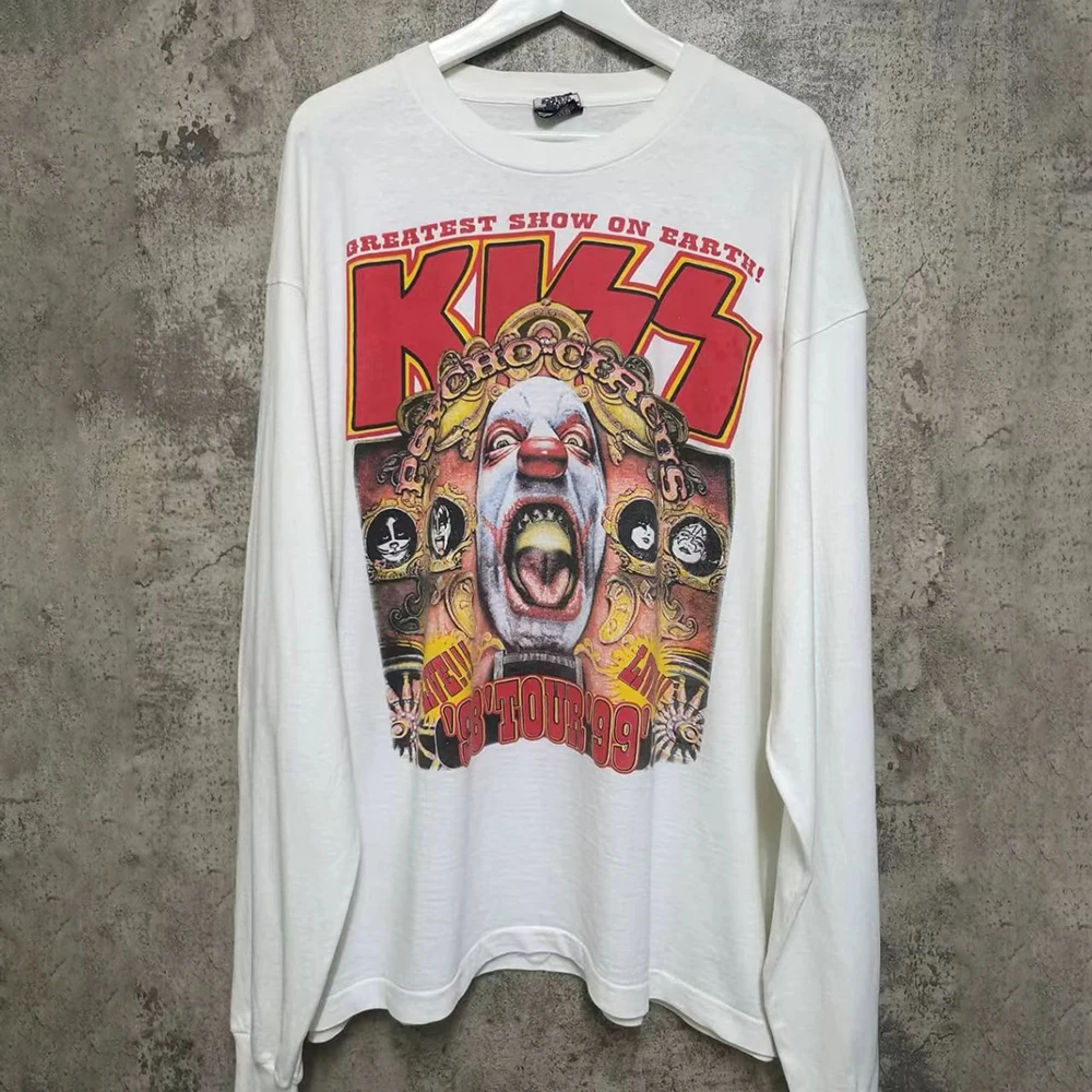 

Man Oversized Tshirt Unisex Long Sleeve Tee Streetwear Harajuku Goth Punk Tops Dark Y2k Loose Cotton T-Shirts WoMen Clothing