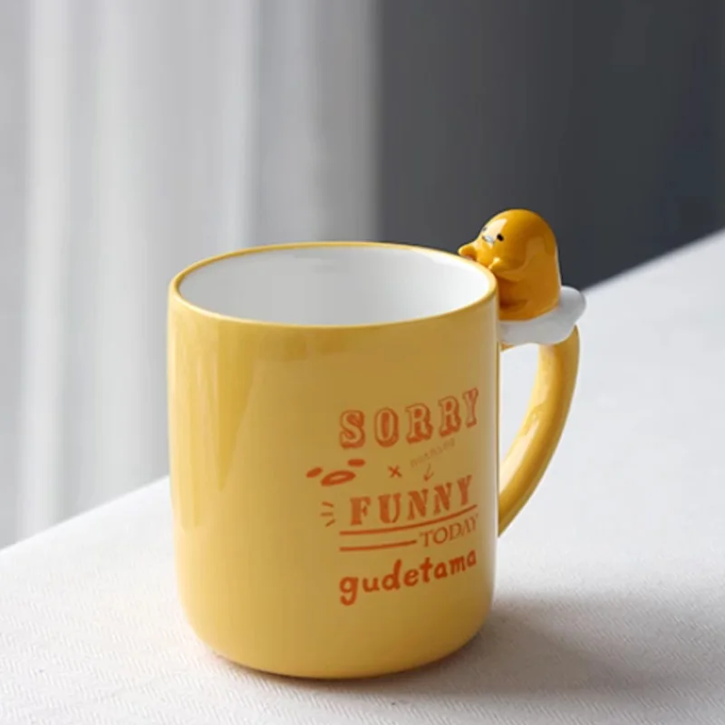 Figura de acción Kawaii Gudetama The Lazy Egg, juguete de dibujos animados, Taza de cerámica de huevo perezoso, Gudetama taza de Anime, lindo regalo