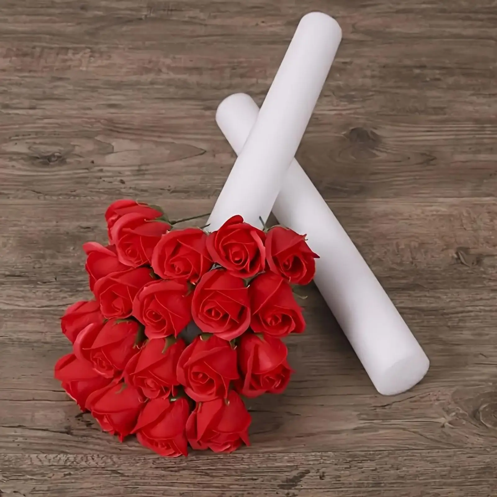 Flower Foam 40cm Solid White Round Modeling Sticks 5-Piece Bouquet Arts & Crafts Foam Rods For Home Office Planter Vase Bouquet