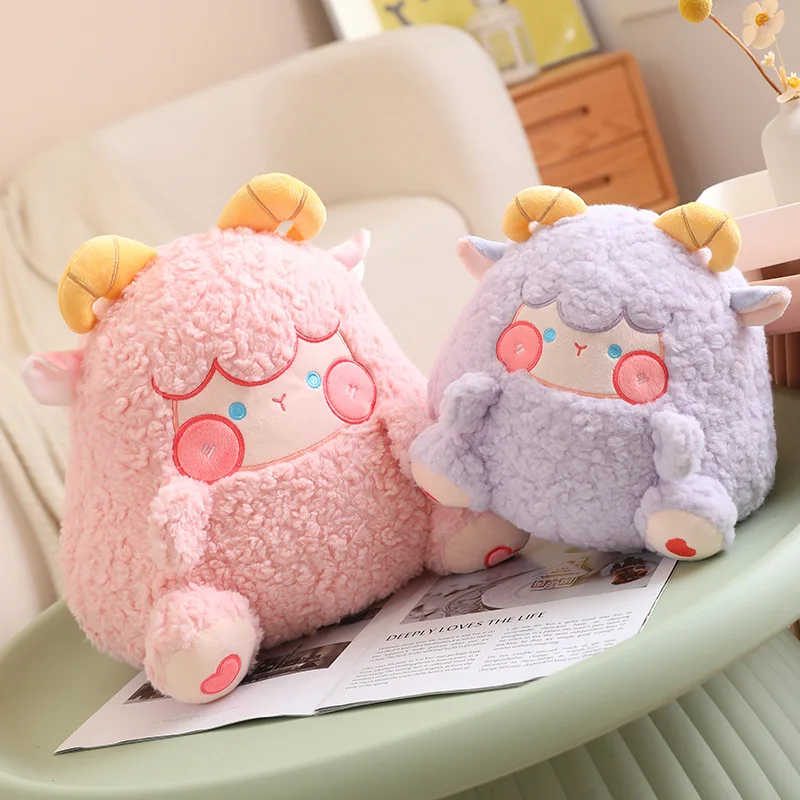 Three color lamb plush toy is soft, comfortable, cute, and fun gift. Warm home decoration adds atmosphere