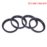 Black 1 Set 4 Hub Centric Rings Car Wheel Bore Center Collar 73.1-64.1mm for Cars ID 64.1-mm
