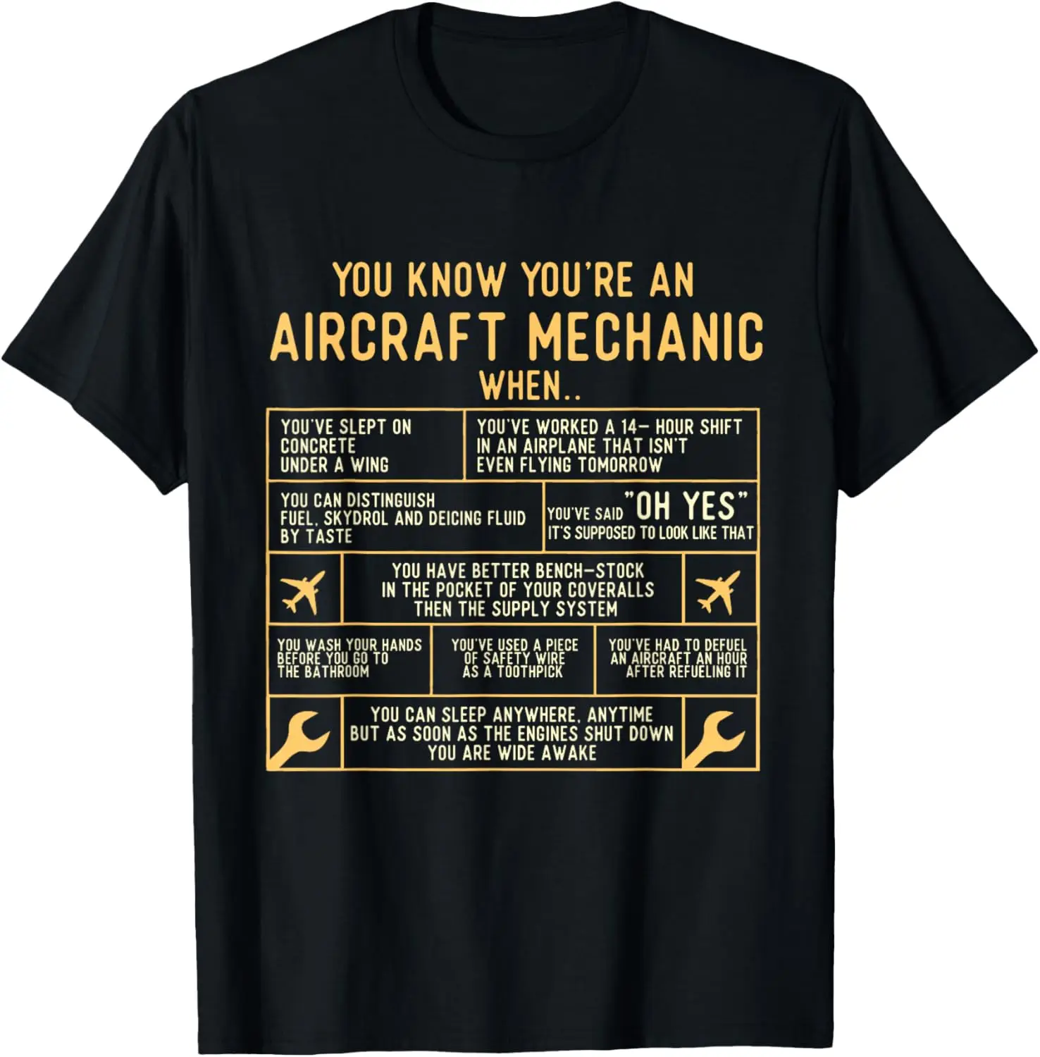You Know You're an Aircraft Mechanic - Airplane Maintenance T-Shirt Short Sleeve Casual 100% Cotton Shirt