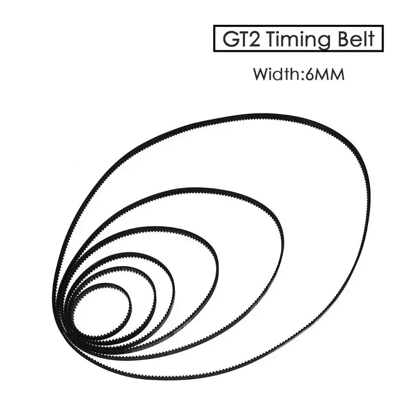 GT2 Closed Loop Timing Belt Rubber 2GT 6mm Width 110 122 158 200 280 300 400 610 852 1220mm Synchronous Belts 3D Printer Part