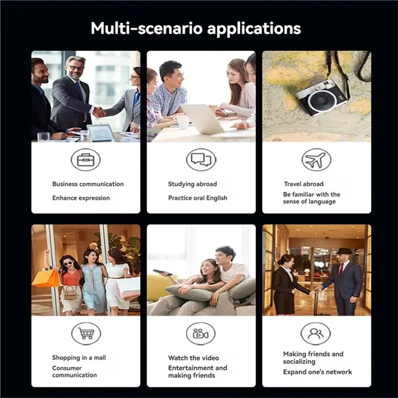 ABSY Echtzeit-Chat-Sprachfotoübersetzung, 2,8-Zoll-AI-Sprachübersetzer, unterstützt 142 Sprachen, Online- und Offline-Aufzeichnung