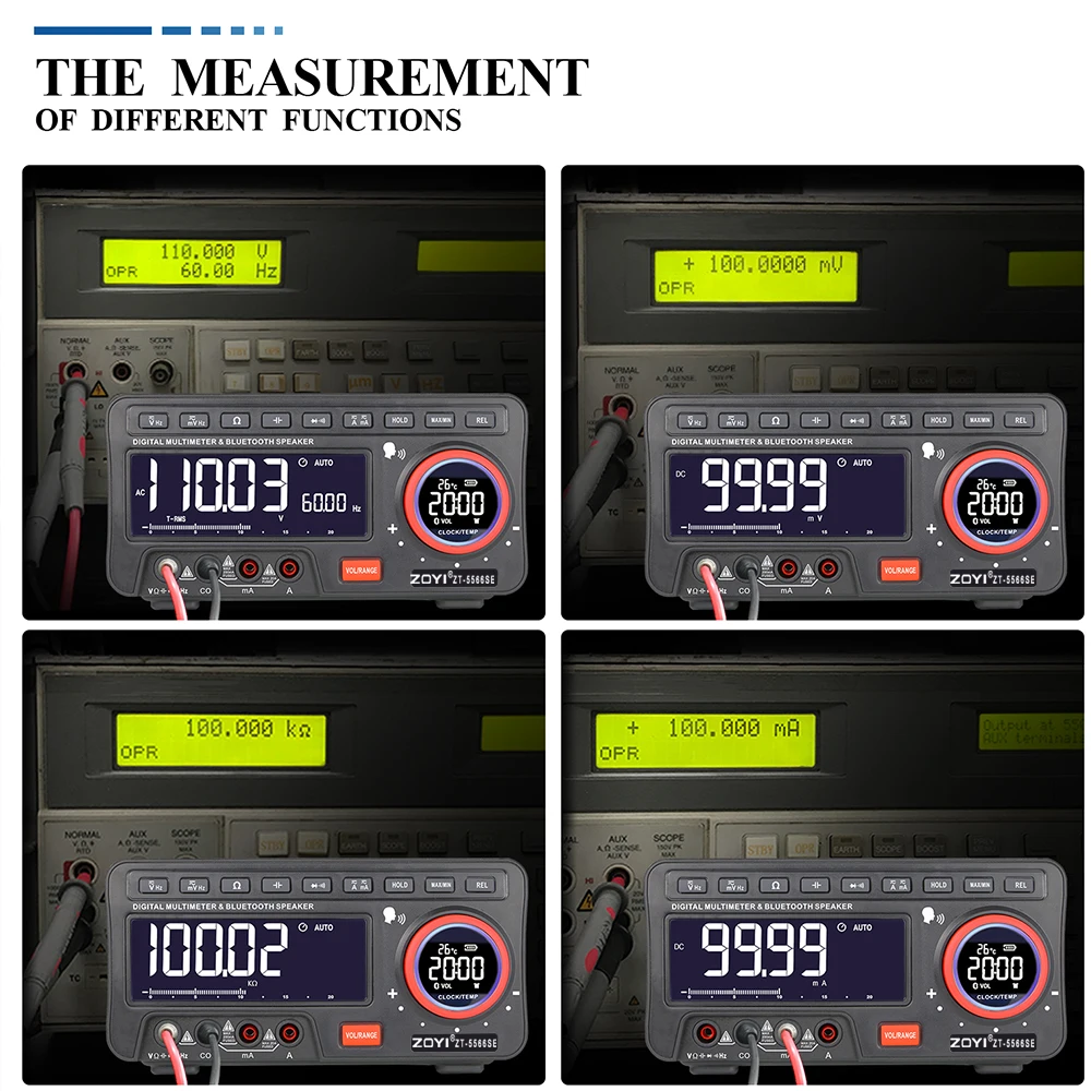 Imagem -04 - Multímetro Digital Inteligente de Alta Precisão Série Bluetooth Curva Anti-burn Monitoramento de Dados Desktop de Voz Zt5566seapp