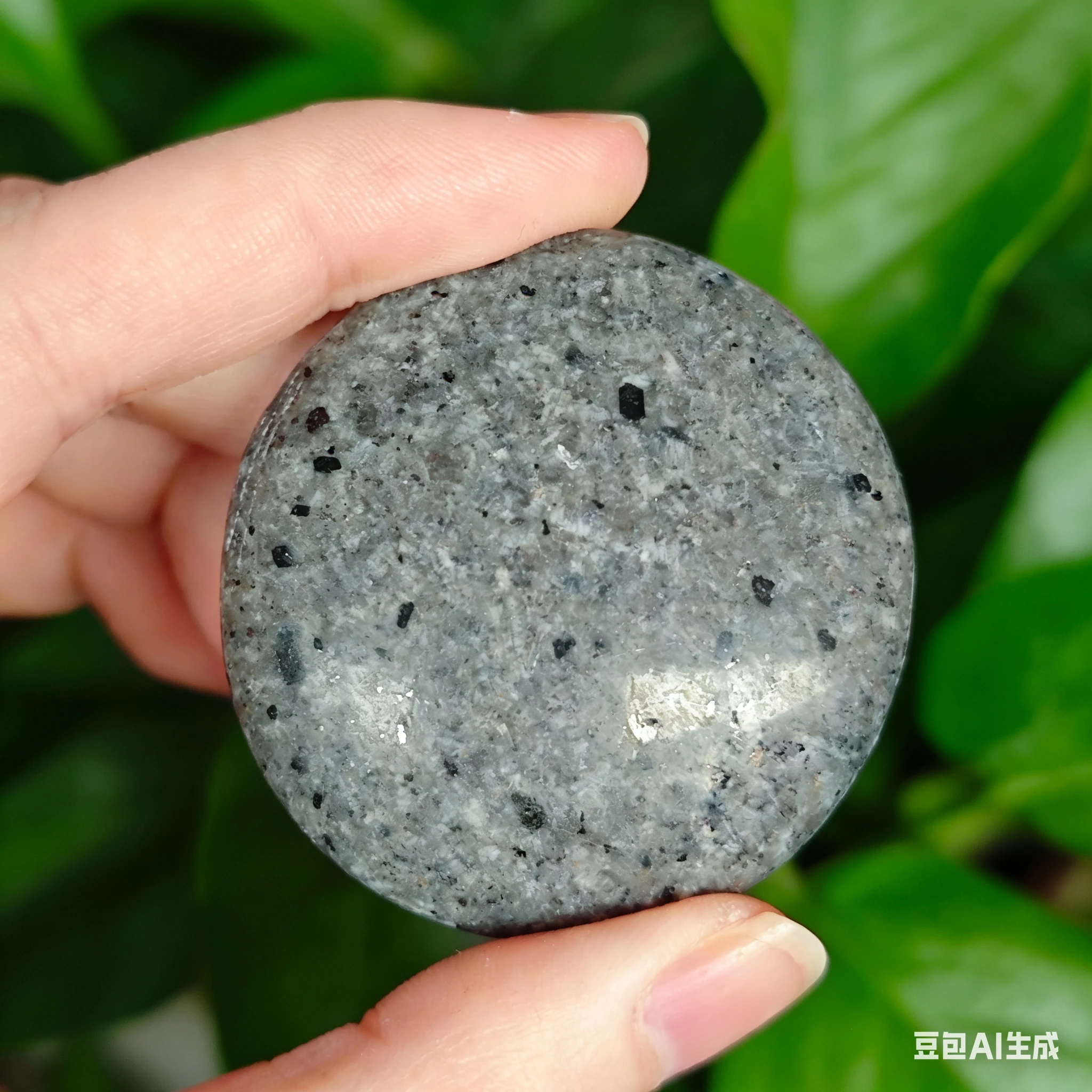 

1pc Yooperlite Palm Stone Featuring a UV Reaction with Bright Purple and Orange, Sparkling Crystals for Home Decor, Holiday Gift