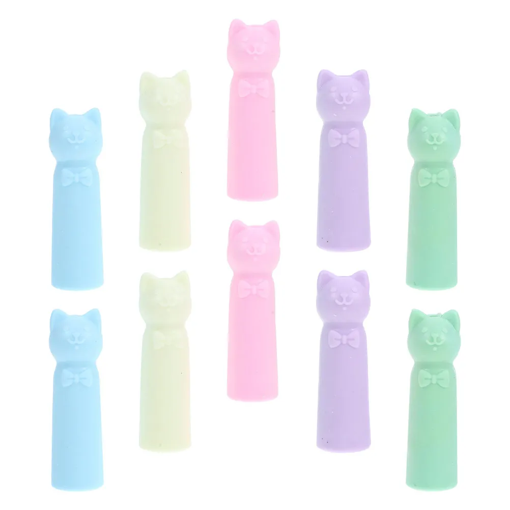 10Pcs Cute Cartoon Pencil Caps Protective Sleeves Pencil Extenders School Supplies Adorable Pen Stoppers for Kids