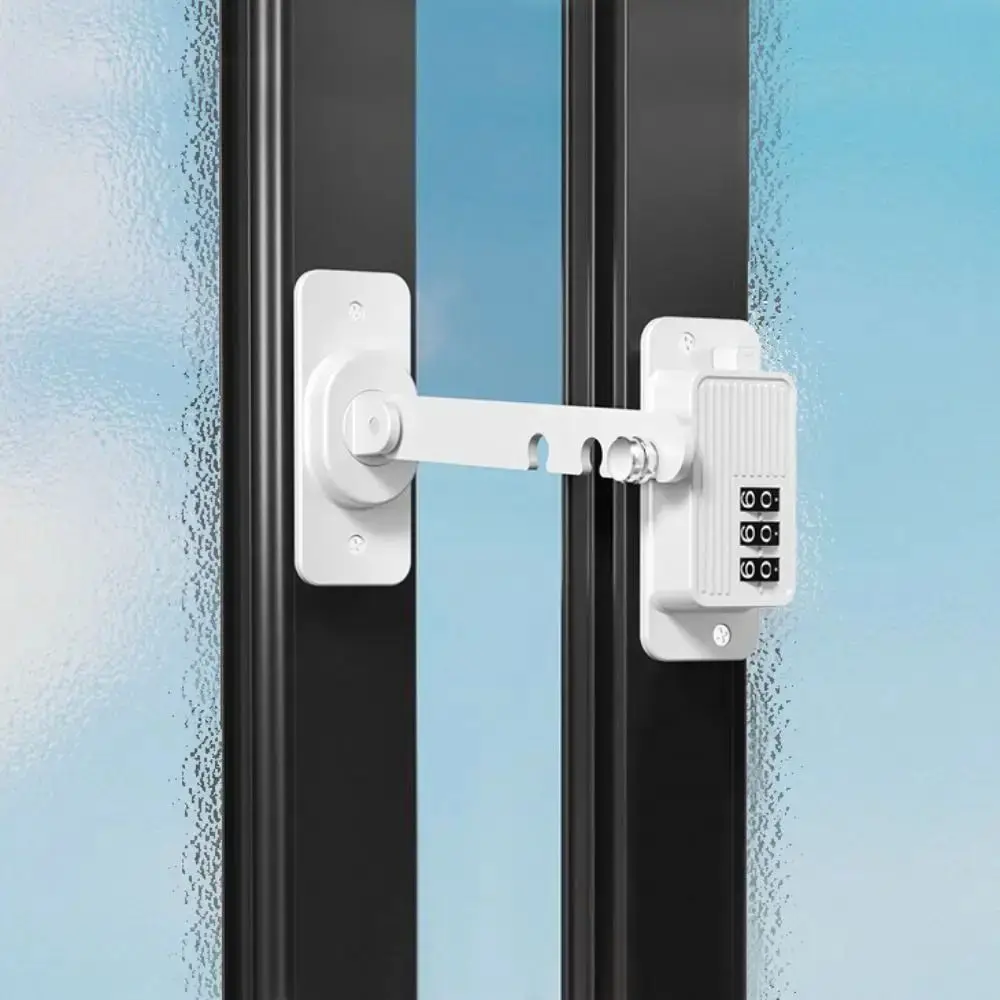 Self-adhesive Window Safety Lock Punch-free Strong Fixation Digital Password Lock Multi-functional Anti-pinch