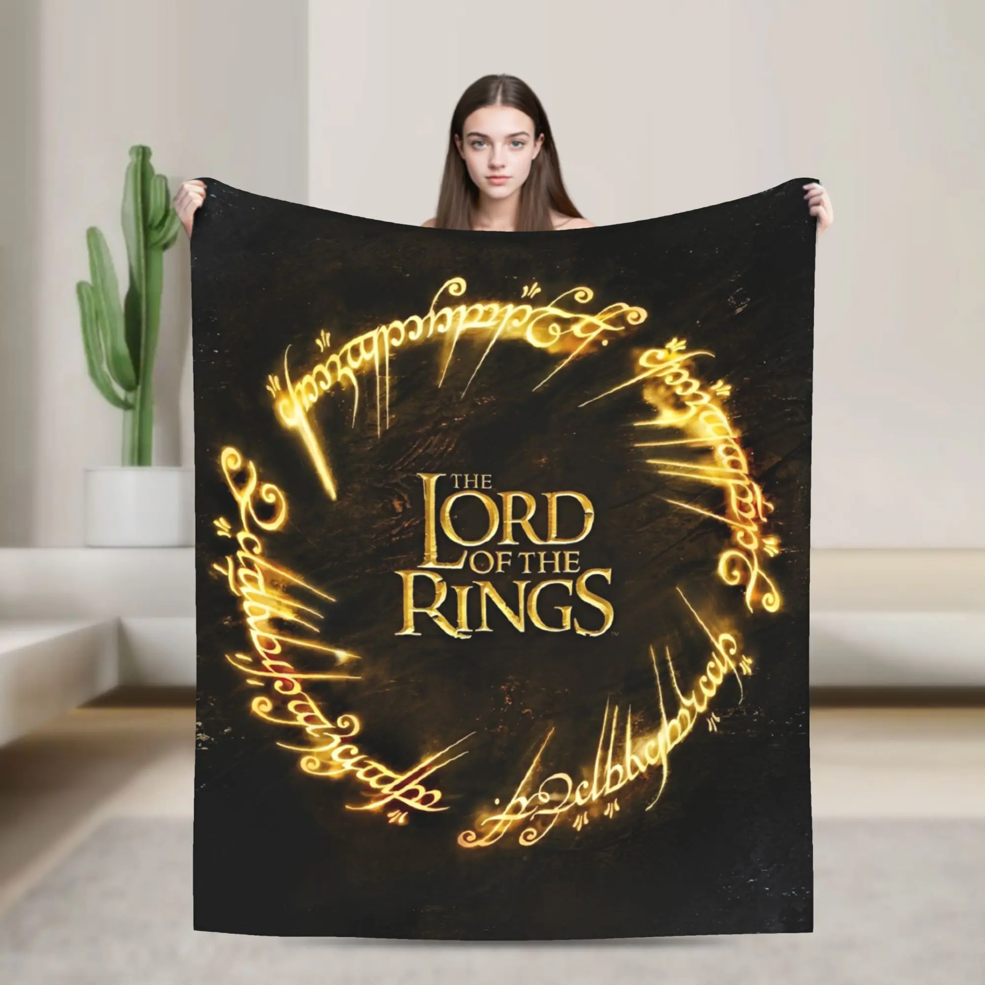 L-Lords Of The R-Rings  Blanket  Airplane Travel Flannel Throw Blanket For Bedroom Super Warm Design Quality Bedspread Gift Idea