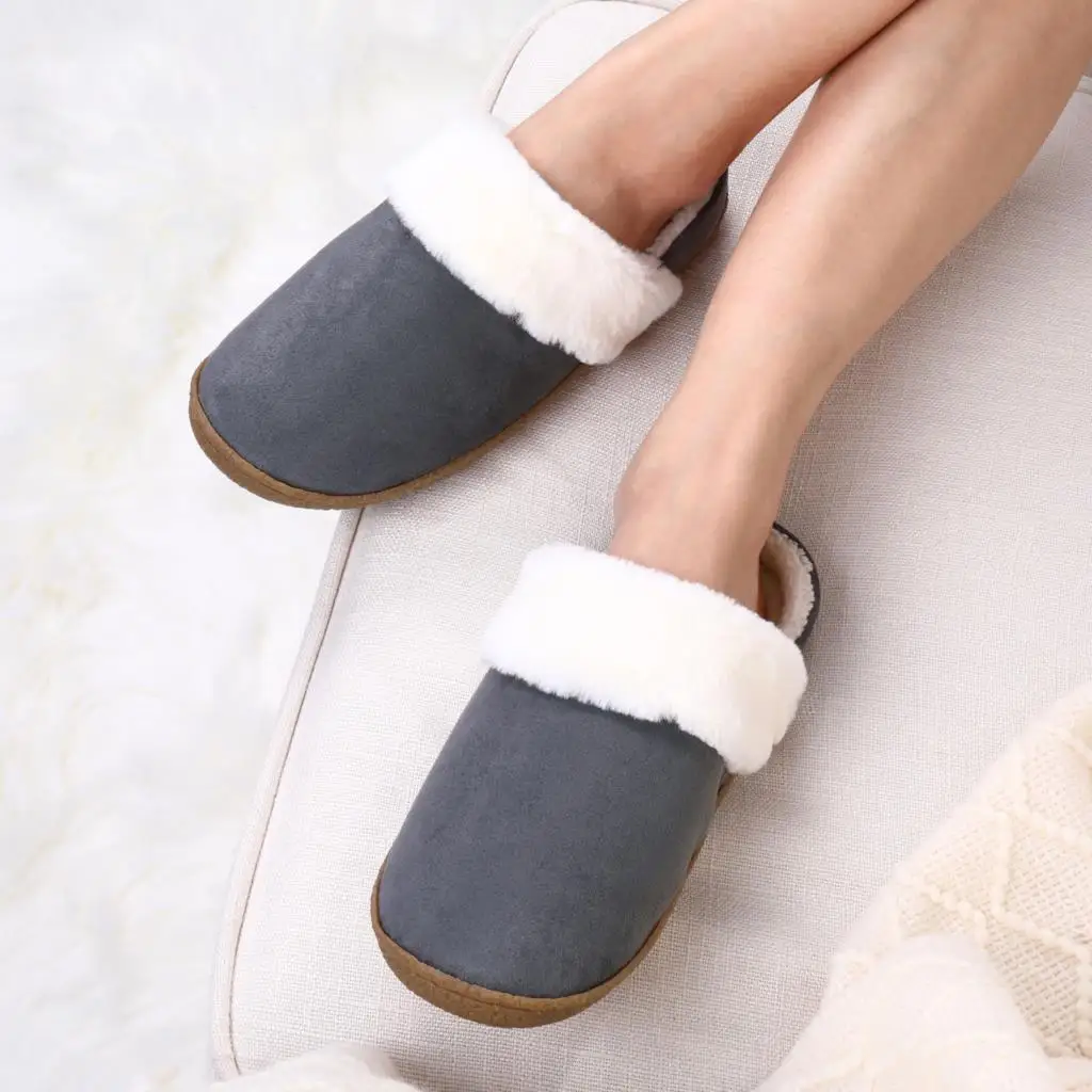 

Pallene New Design Man Winter Warm Slides Bedroom Cozy Casual Slippers Soft Sole Anti-Slips Shoes Male Comfort Furry Plush Slide