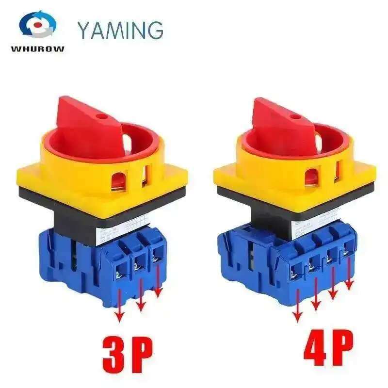 YMD11 3P 690V 25/32/40/63/80/100A Isolator Switch Padlock Disconnect Selector With ON-OFF Panel Power Control Replace LW30