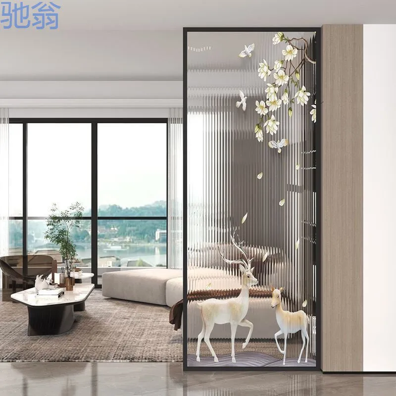 

Customized. Simple Screen Partition Living Room, Entrance, Bedroom, Modern Tempered Art Glass Partition Screen