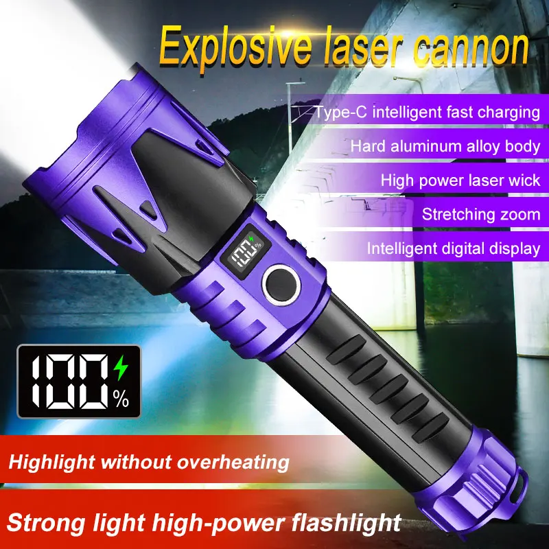 

Powerful LED Flashlight Aluminium Alloy Tactical Flashlights Waterproof Torch Zoomable Torch for Camping Hiking