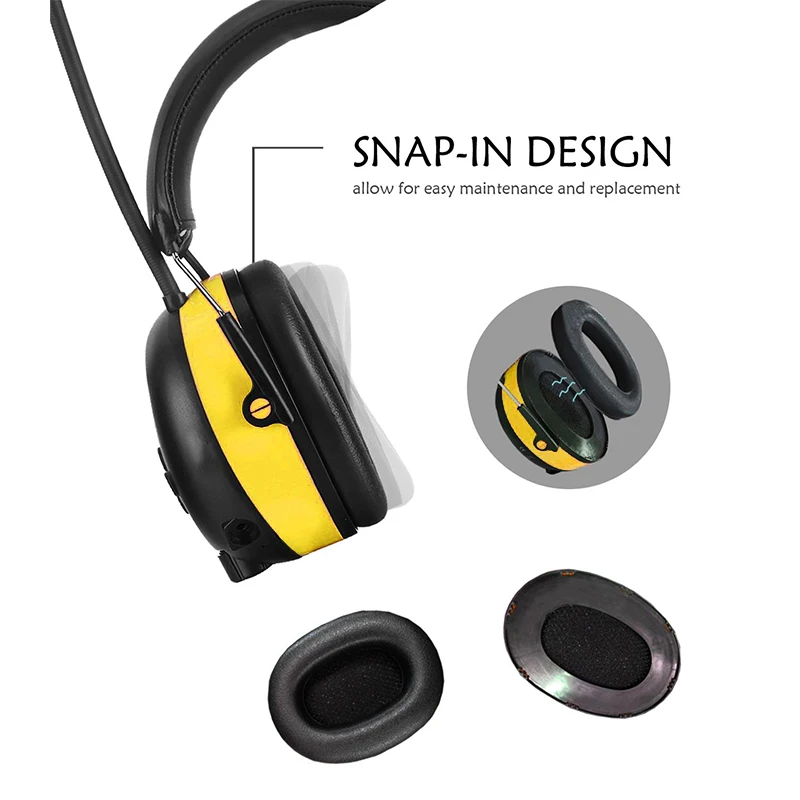 Electronic Bluetooth 5.0 Headphone Earmuffs FM/AM Radio Hearing Protection Headset Safety Rechargeable Ear protector