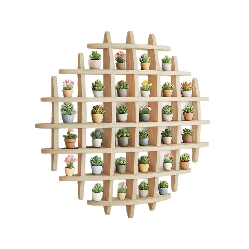 

Flower Rack Balcony Flower Rack Living Room Wall Hanging Bogu Solid Wood Chinese Cup Holder Wall Decoration Atmosphere Layout