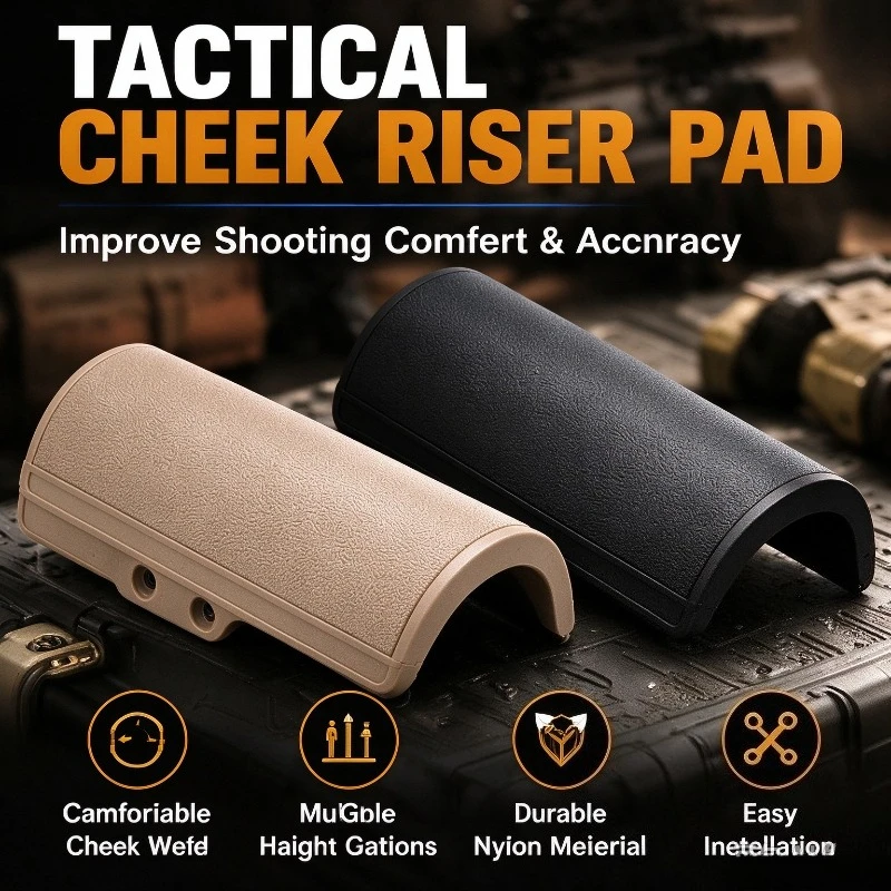 Nylon Tactical Cheek Riser Pad, Cheek Rest for Model Toy Rear Stock, High & Low Version Optional, Model Upgrade Accessory